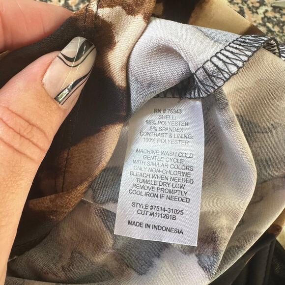 Saint Tropez West Leopard Print Rouched Mesh Strap Halter Mini Dress Size 4 - Picture 6 of 6